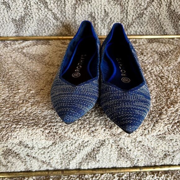 EEUC Women's Rothy's The Point Birdseye Blue Ballet Flats Shoes Size 7 - Picture 3 of 6